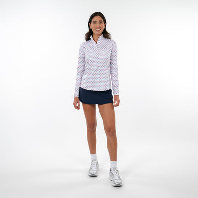 The Pickleball Performance Q-Zip | The Pickler - White/Washed Red