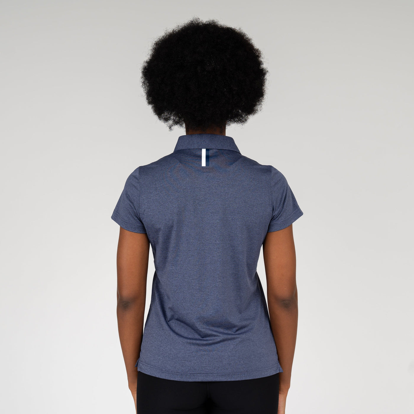 The Heather Performance Polo | Heather - Annapolis Blue/Blue Steel