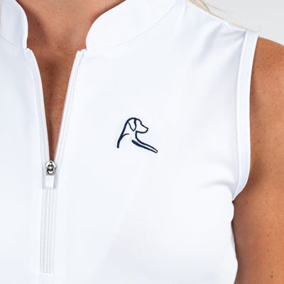 The Solid Sleeveless Zip | Solid - White
