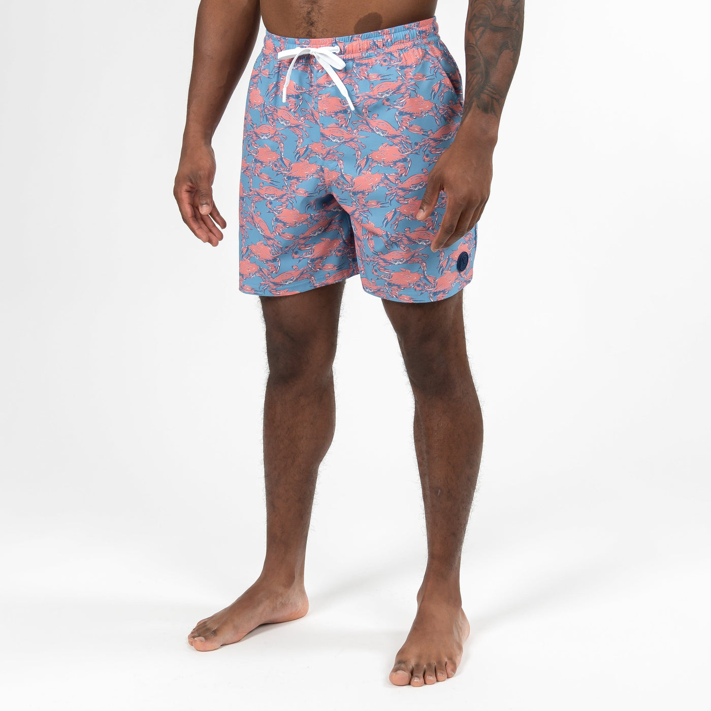 Medley Swim Trunk | The Claws - Stone Blue/Washed Red