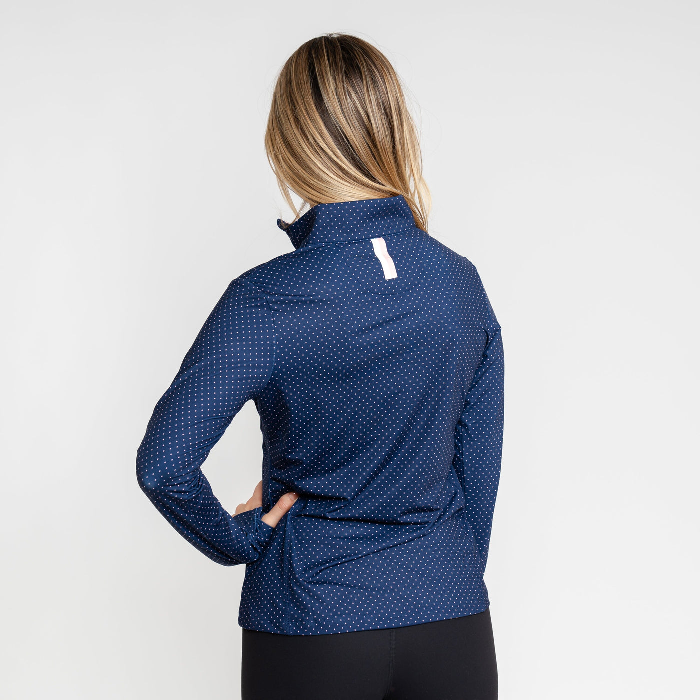 The Dime Dot Performance Q-Zip | The Dime Dot - Evening Navy/Frose Pink