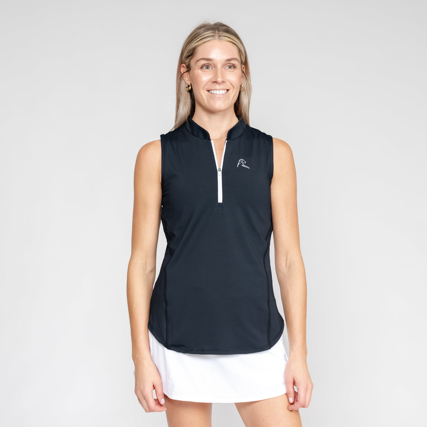 The Solid Sleeveless Zip | Solid - Black