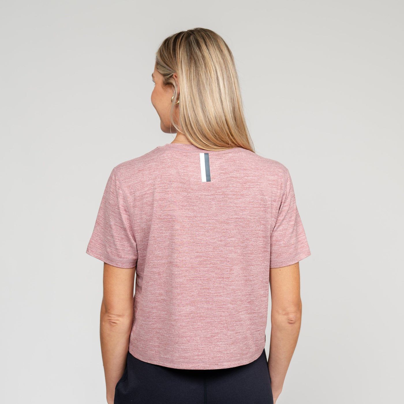 Drift Performance Crop Tee | Heather - Red Card Red/White