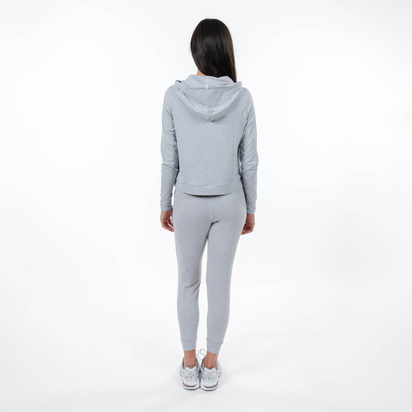 Tempo Performance Hoodie | Heather - Stainless Steel/White