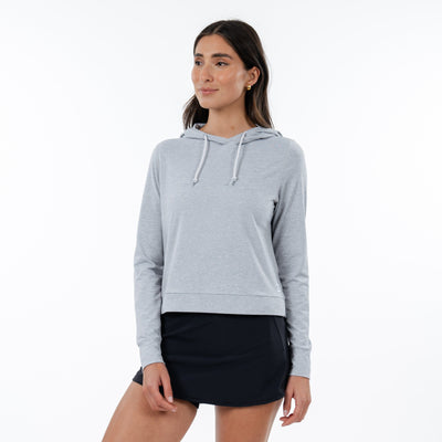 Tempo Performance Hoodie | Heather - Stainless Steel/White
