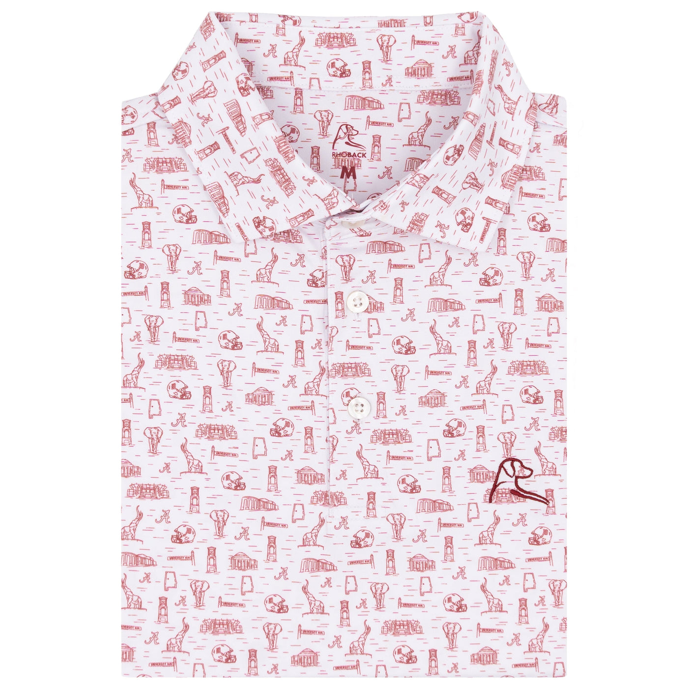 The Alabama Campus | Collegiate Polo | The Alabama Campus - White/Carmine Red