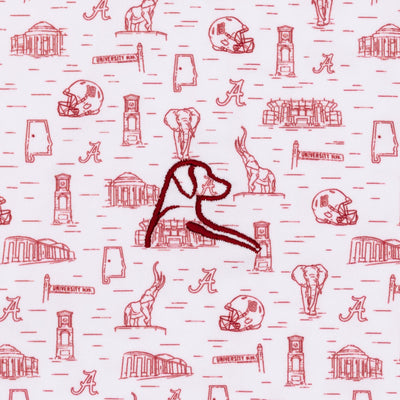 The Alabama Campus | Collegiate Polo | The Alabama Campus - White/Carmine Red