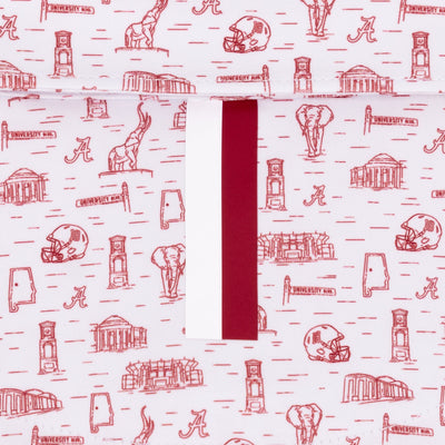 The Alabama Campus | Collegiate Polo | The Alabama Campus - White/Carmine Red