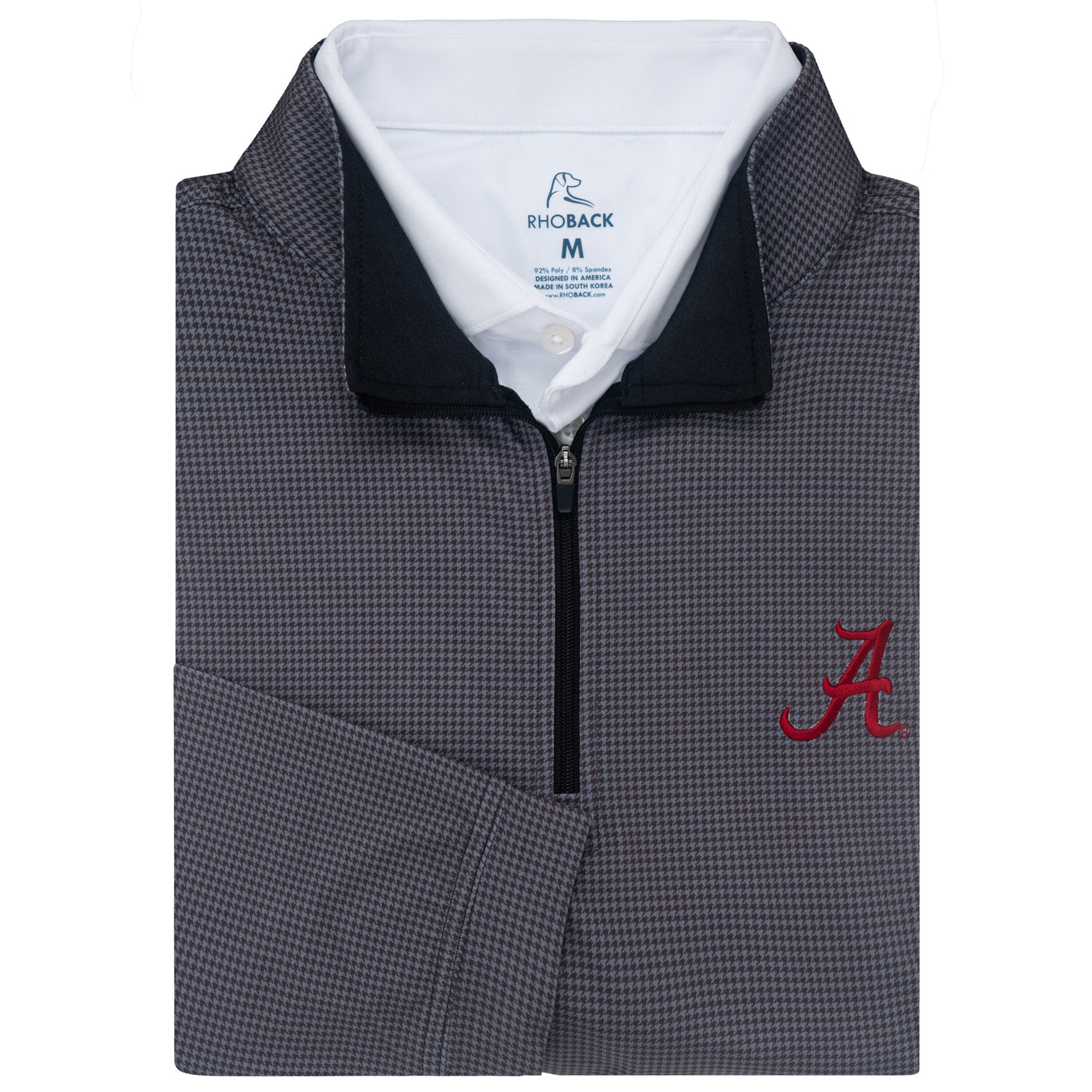 Dogstooth Houndstooth Collegiate Q-Zip - Alabama | The Dogstooth Houndstooth - Nightfall/Boulder Grey - Alabama - 1