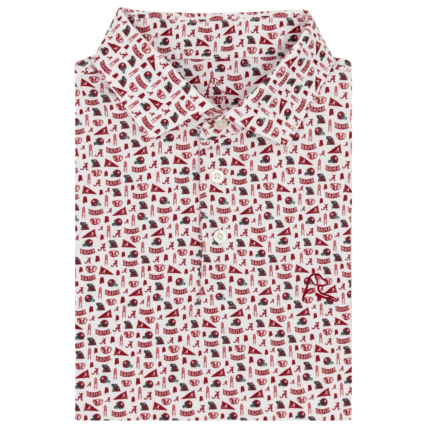 The Alabama Gameday | Collegiate Polo | The Alabama Gameday - White/Carmine Red