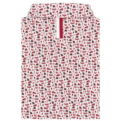 The Alabama Gameday | Collegiate Polo | The Alabama Gameday - White/Carmine Red