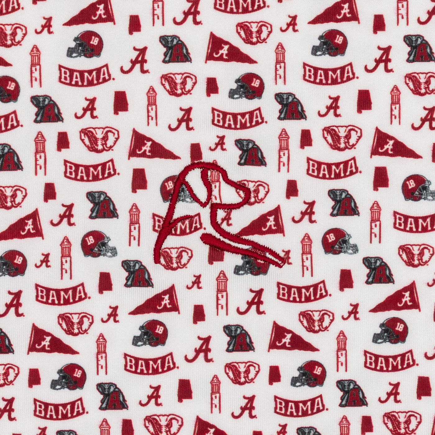 The Alabama Gameday | Collegiate Polo | The Alabama Gameday - White/Carmine Red