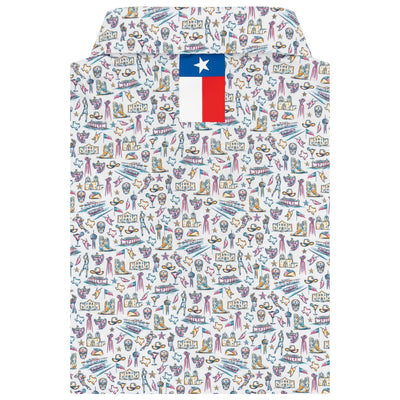 The Alamo City | Performance Polo | The Alamo City - White/Fleet Navy - TX