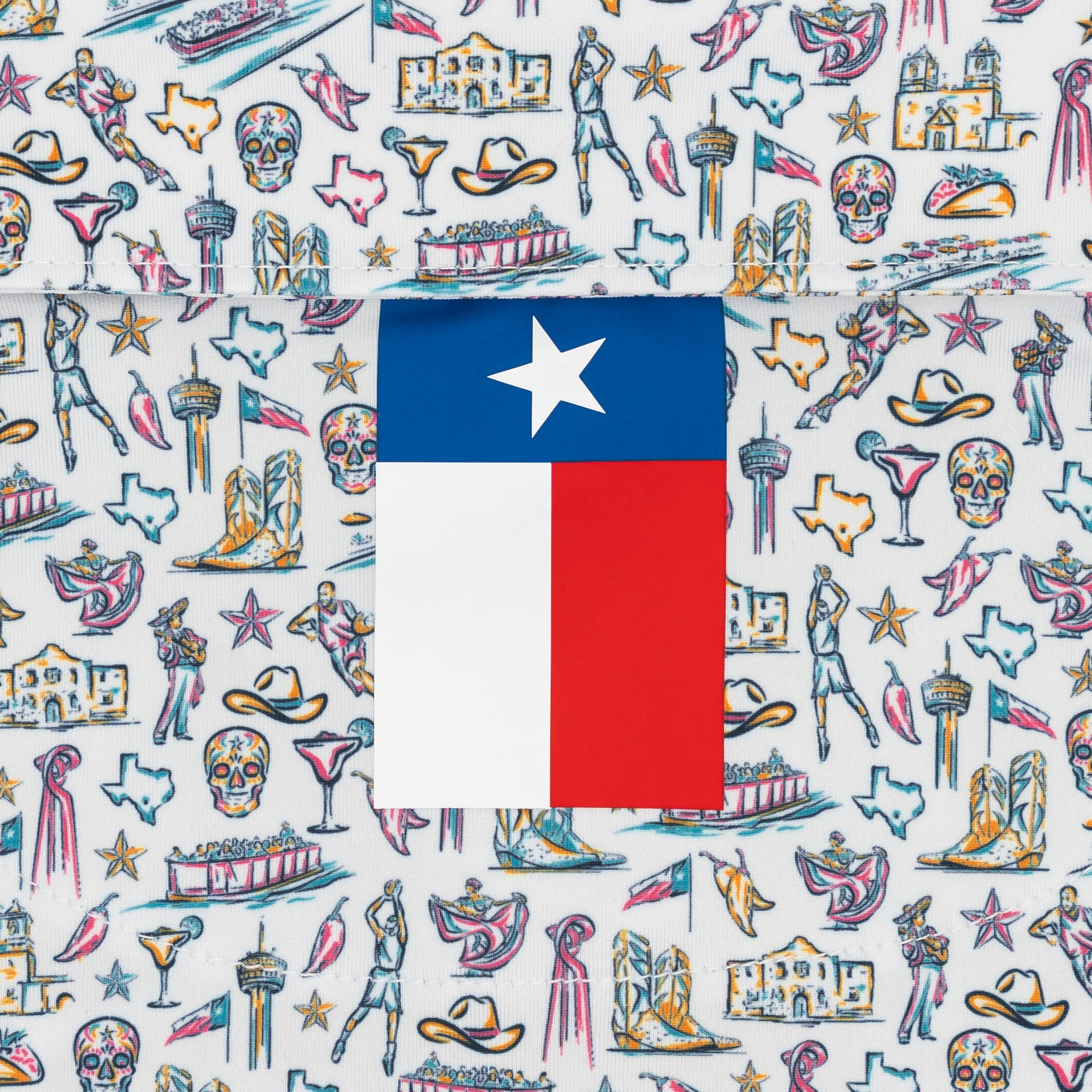 The Alamo City | Performance Polo | The Alamo City - White/Fleet Navy - TX