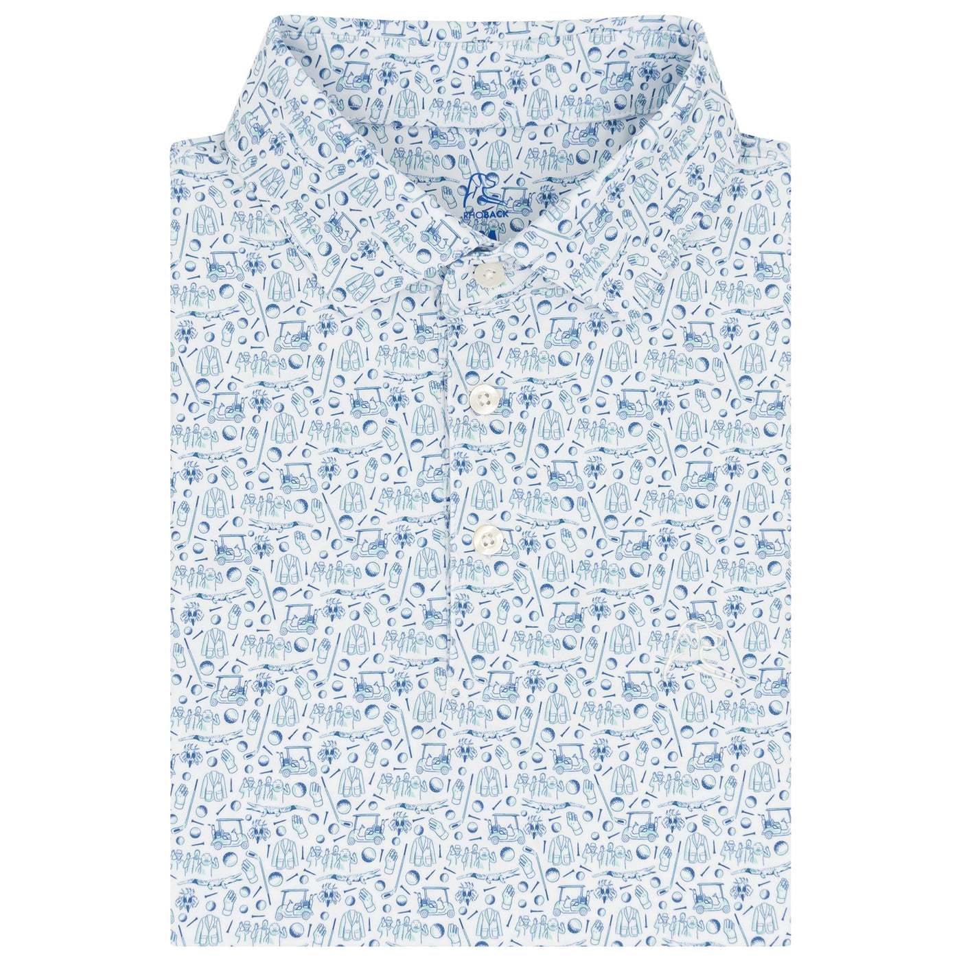 The All in the Hips | Performance Polo | The All In The Hips - White/Bunker Blue