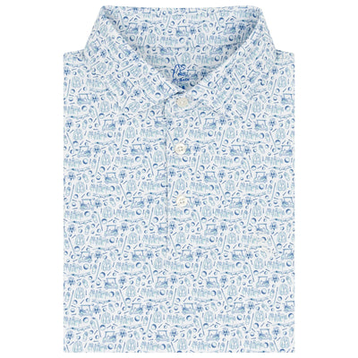 The All in the Hips | Performance Polo | The All In The Hips - White/Bunker Blue