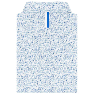 The All in the Hips | Performance Polo | The All In The Hips - White/Bunker Blue