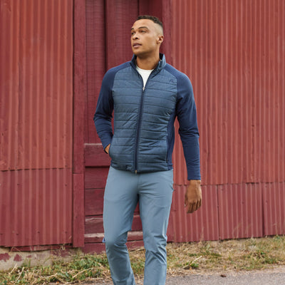 Fulton Hybrid Jacket | Heather - Fleet Navy/White