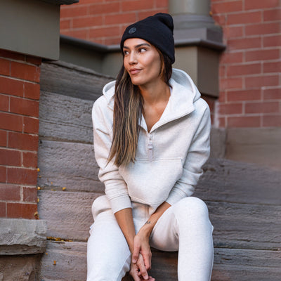 Clarity Half-Zip Hoodie | Heather - Ivory