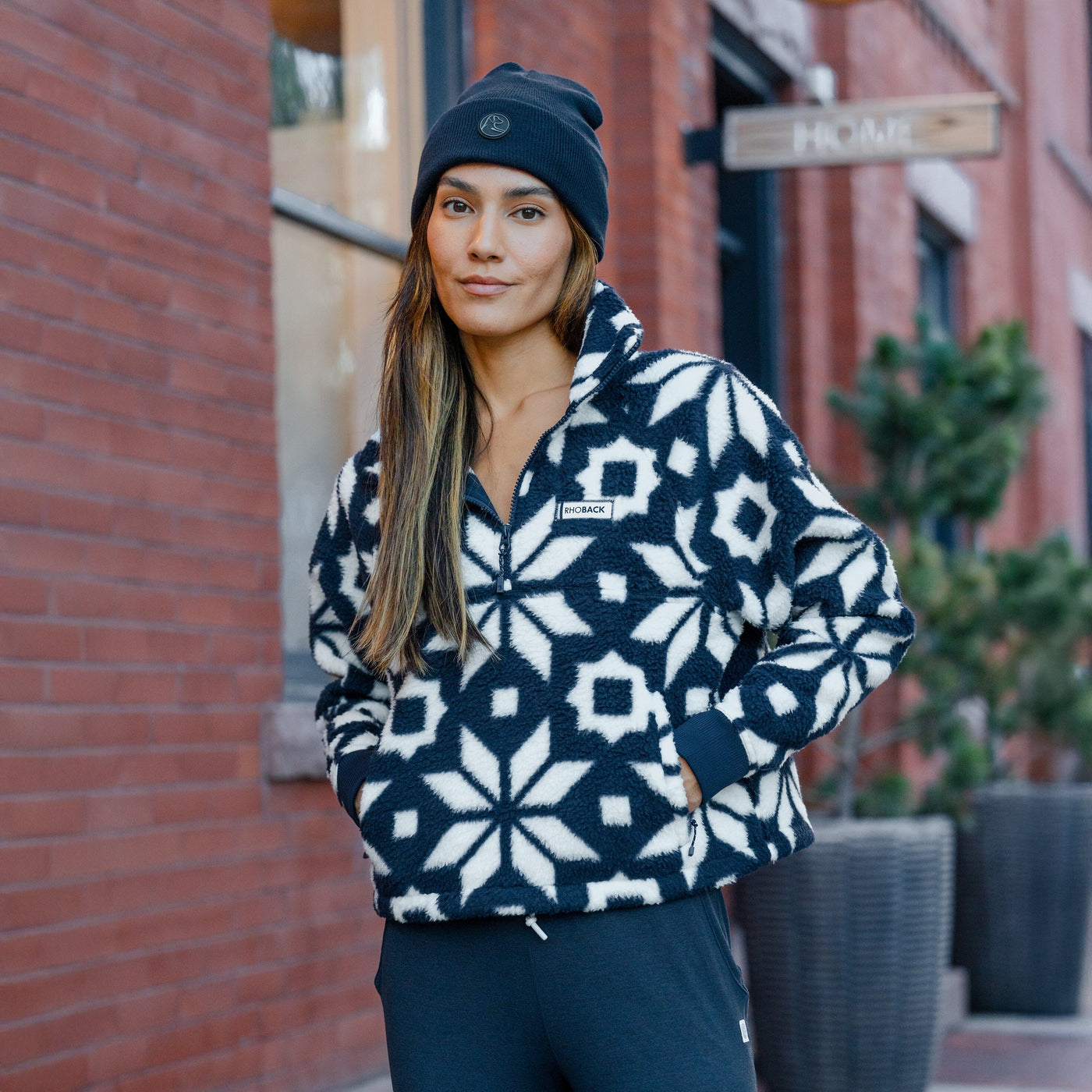 Rivanna Fleece Pullover | The Snowfall - Fleet Navy/White