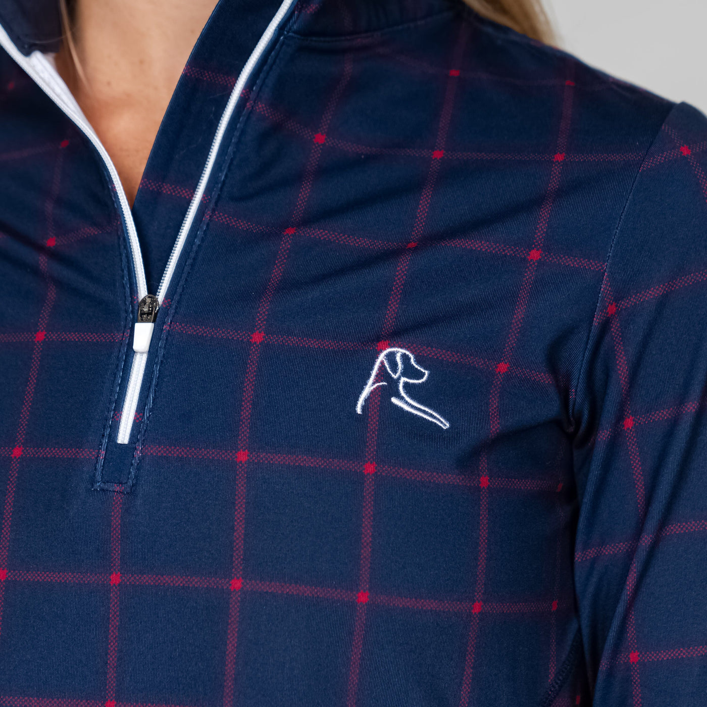 Windowpane Performance Q-Zip | The Windowpane - Fleet Navy/Hibiscus