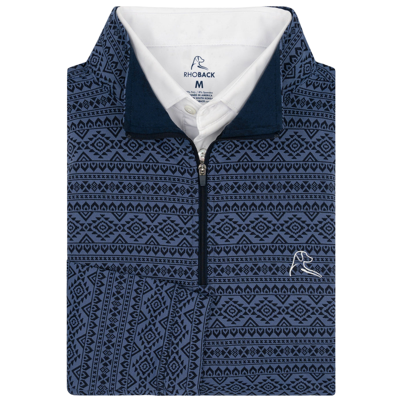 Apex Jacquard Performance Q-Zip | The Apex - Fleet Navy/Slate Blue