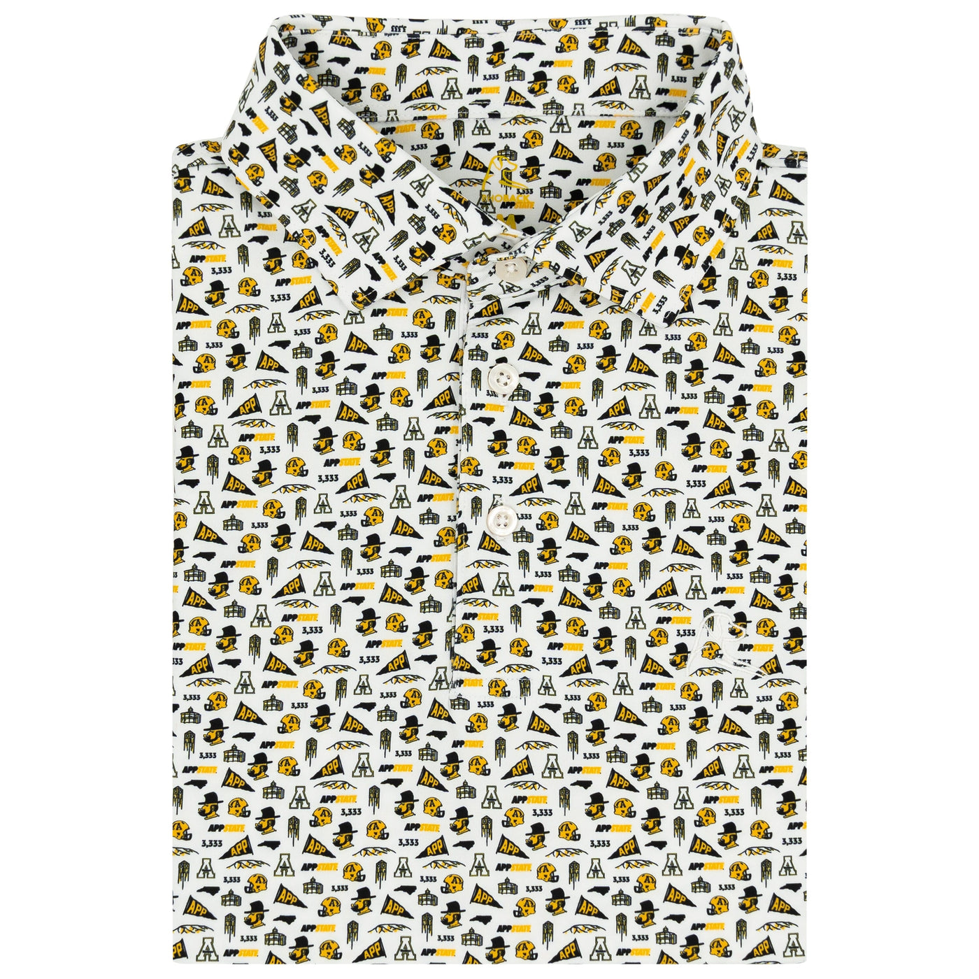 The App State Gameday | Collegiate Polo | The App State Gameday - White/Bright Yellow
