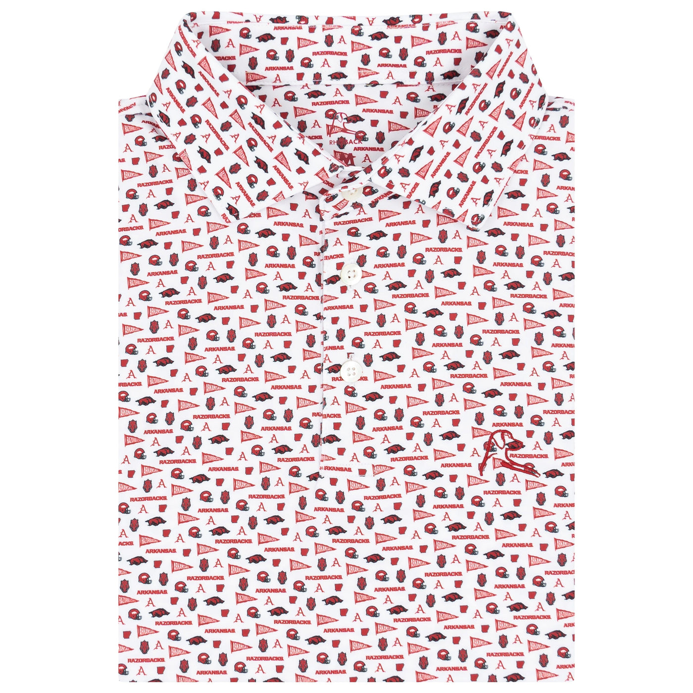 The Arkansas Gameday | Collegiate Polo | The Arkansas Gameday - White/Carmine Red