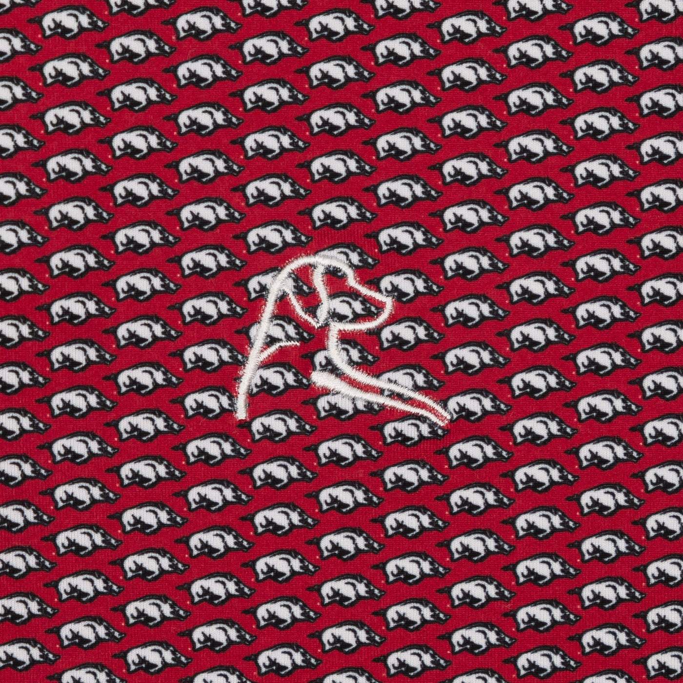 The Arkansas Wooo Pig® | Collegiate Polo | The Arkansas Wooo Pig® - Carmine Red/White