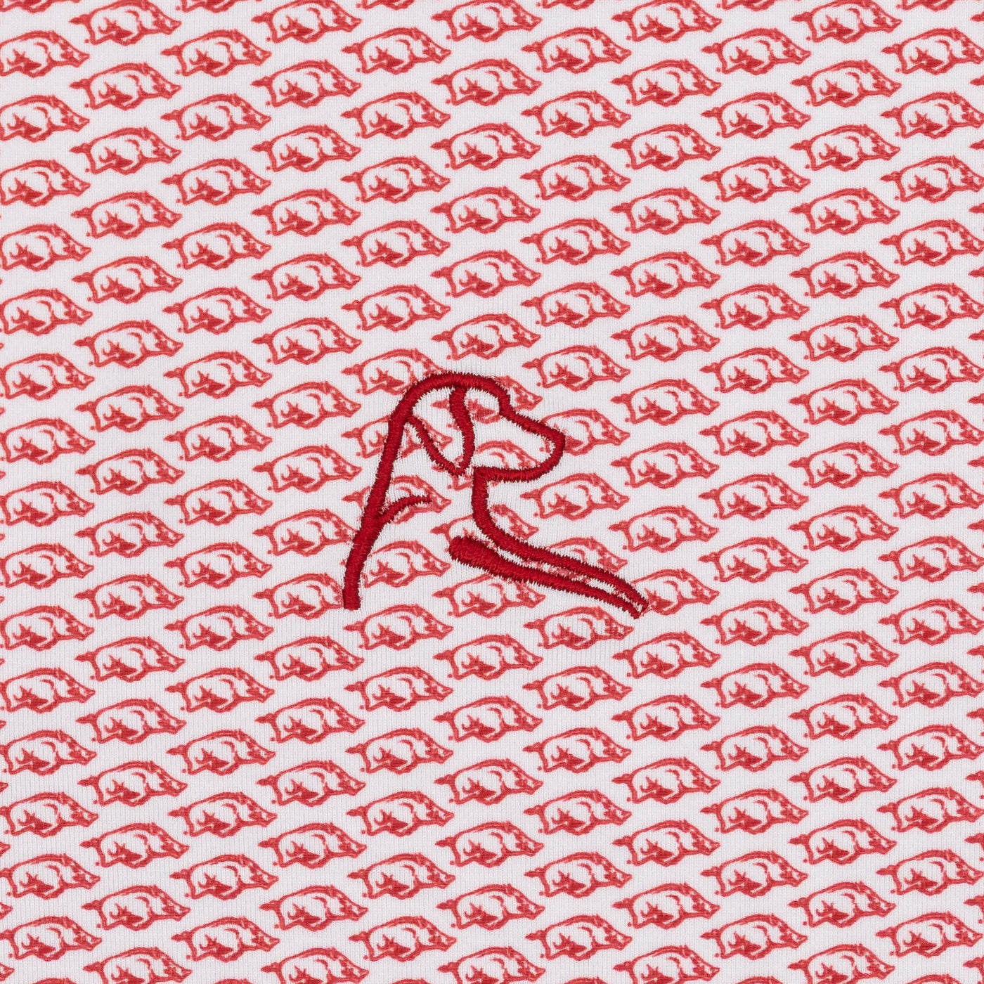 The Arkansas Wooo Pig® | Collegiate Polo | The Arkansas Wooo Pig® - White/Carmine Red