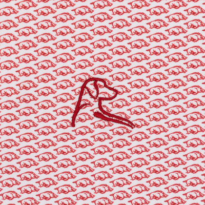 The Arkansas Wooo Pig® | Collegiate Polo | The Arkansas Wooo Pig® - White/Carmine Red