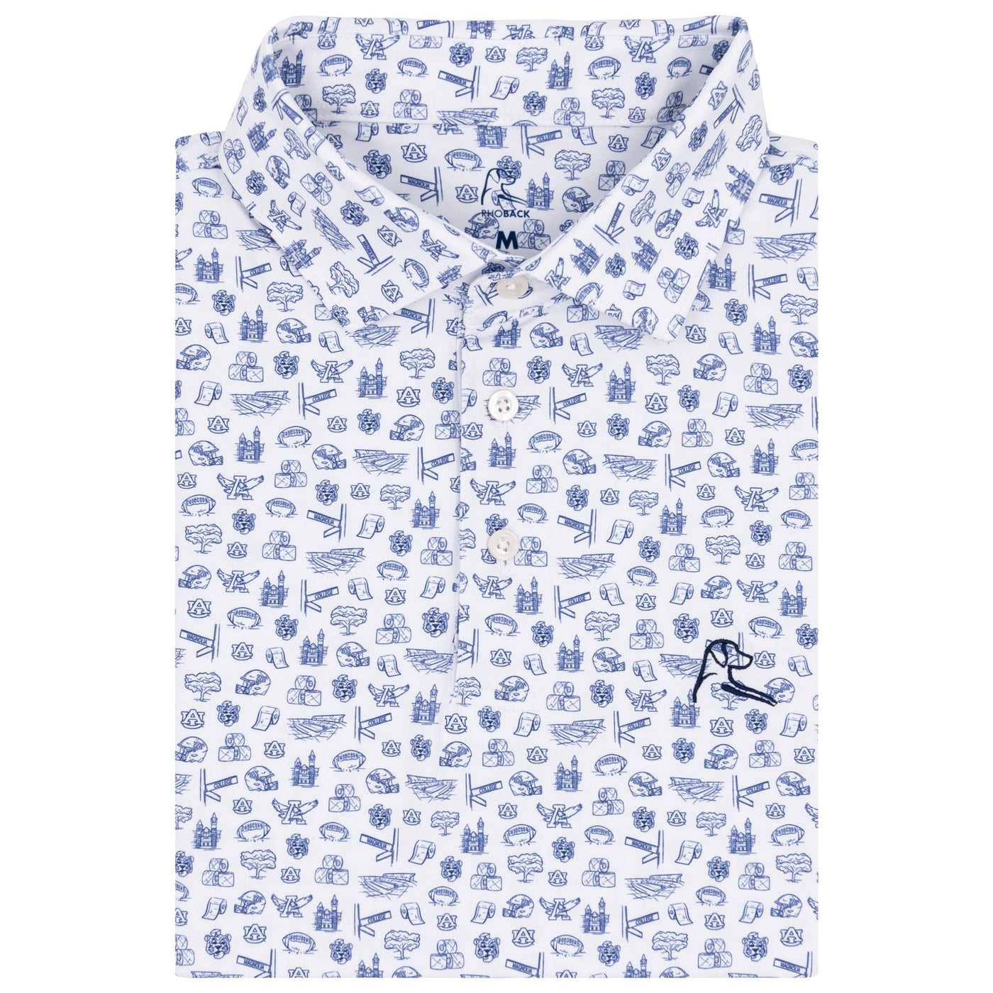 The Auburn Campus | Collegiate Polo | The Auburn Campus - White/Dock Blue