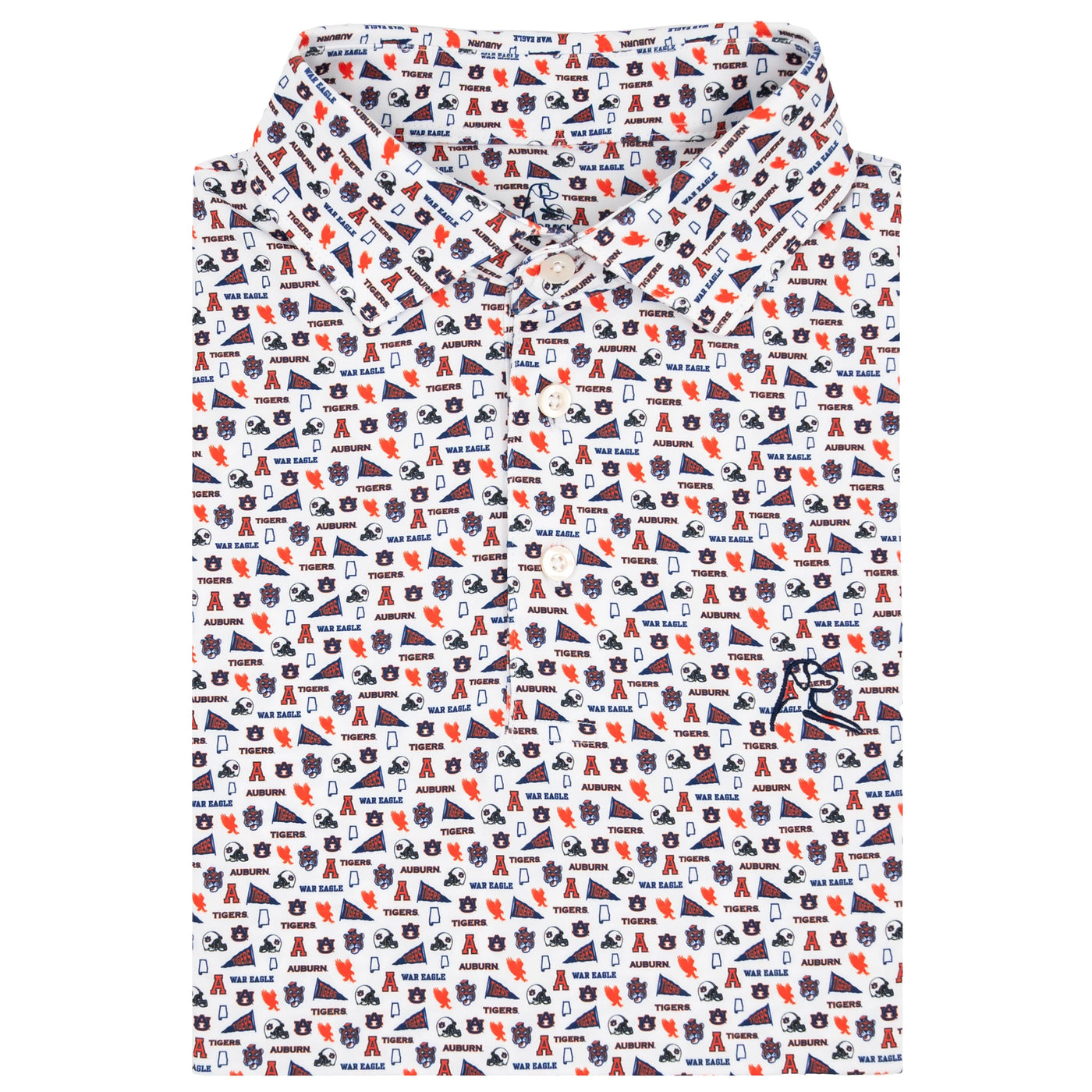 The Auburn Gameday | Collegiate Polo | The Auburn Gameday - White/Dock Blue