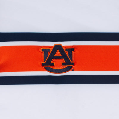 Auburn Helmet Stripe Collegiate Q-Zip - Auburn | The Auburn Helmet Stripe - White/Dock Blue