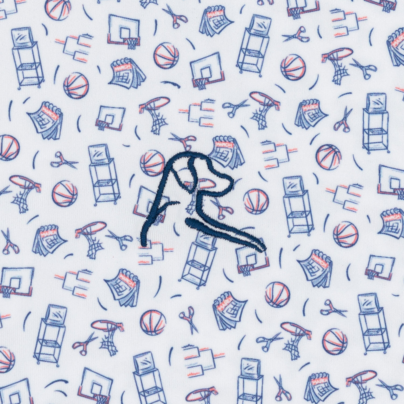 The AV Cart | Performance Polo | The AV Cart - White/Short Stop Blue