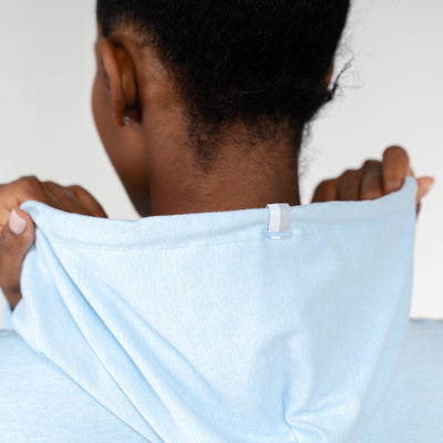 Tempo Performance Hoodie | Heather - Baby Blue/White