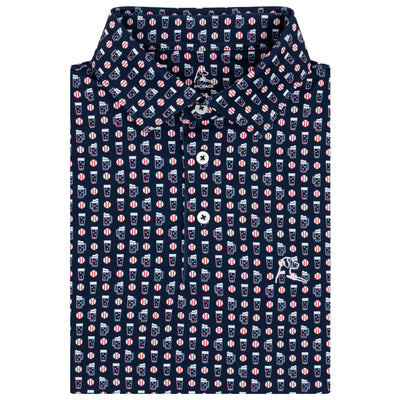 The Ballgame | Performance Polo | The Ballgame - Fleet Navy/Sorbet Red - USA