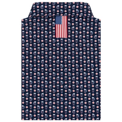 The Ballgame | Performance Polo | The Ballgame - Fleet Navy/Sorbet Red - USA