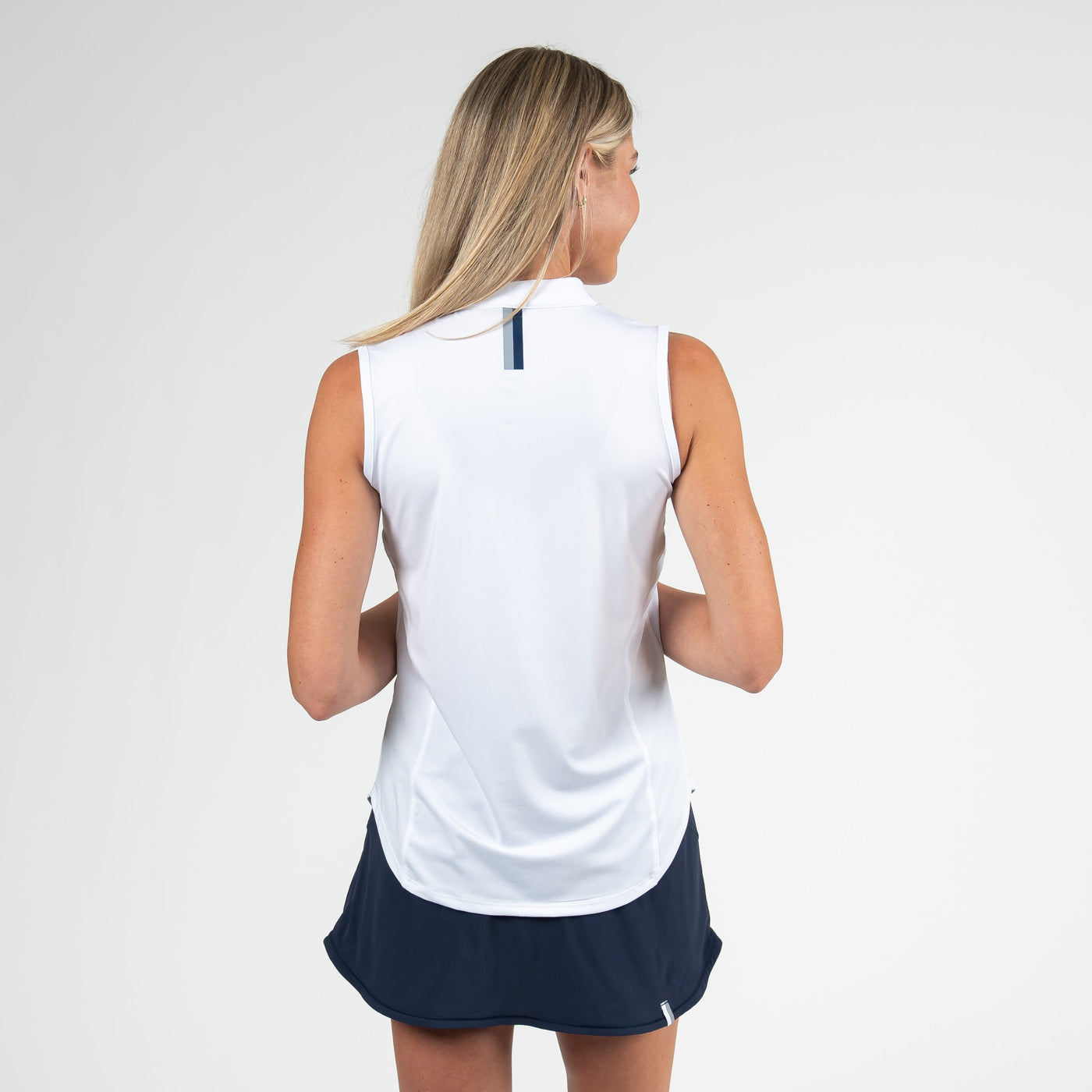 Solid Sleeveless Zip | Solid - White
