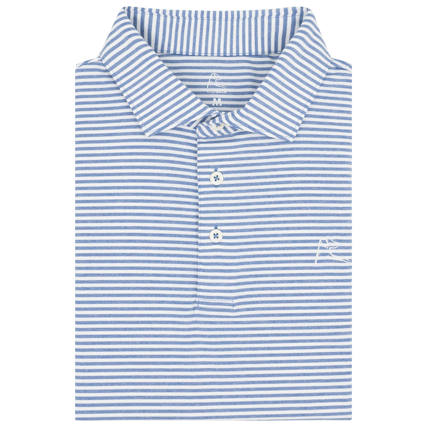 The Barts Heather Stripe | Performance Polo | The Barts Heather Stripe - Dusk Blue/White