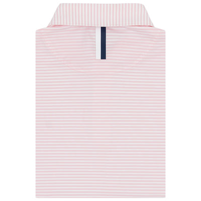 The Barts Heather Stripe | Performance Polo | The Barts Heather Stripe - Lotus Pink/White