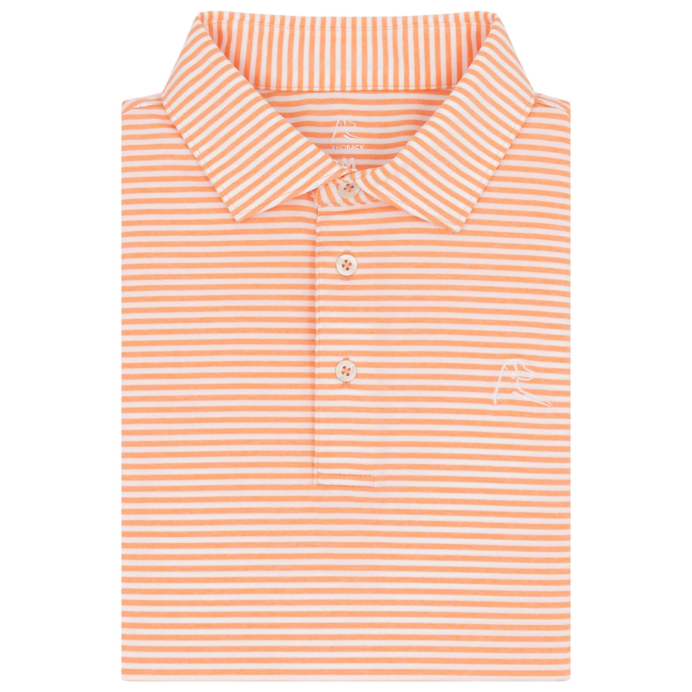 The Barts Heather Stripe | Performance Polo | The Barts Heather Stripe - Melon/White