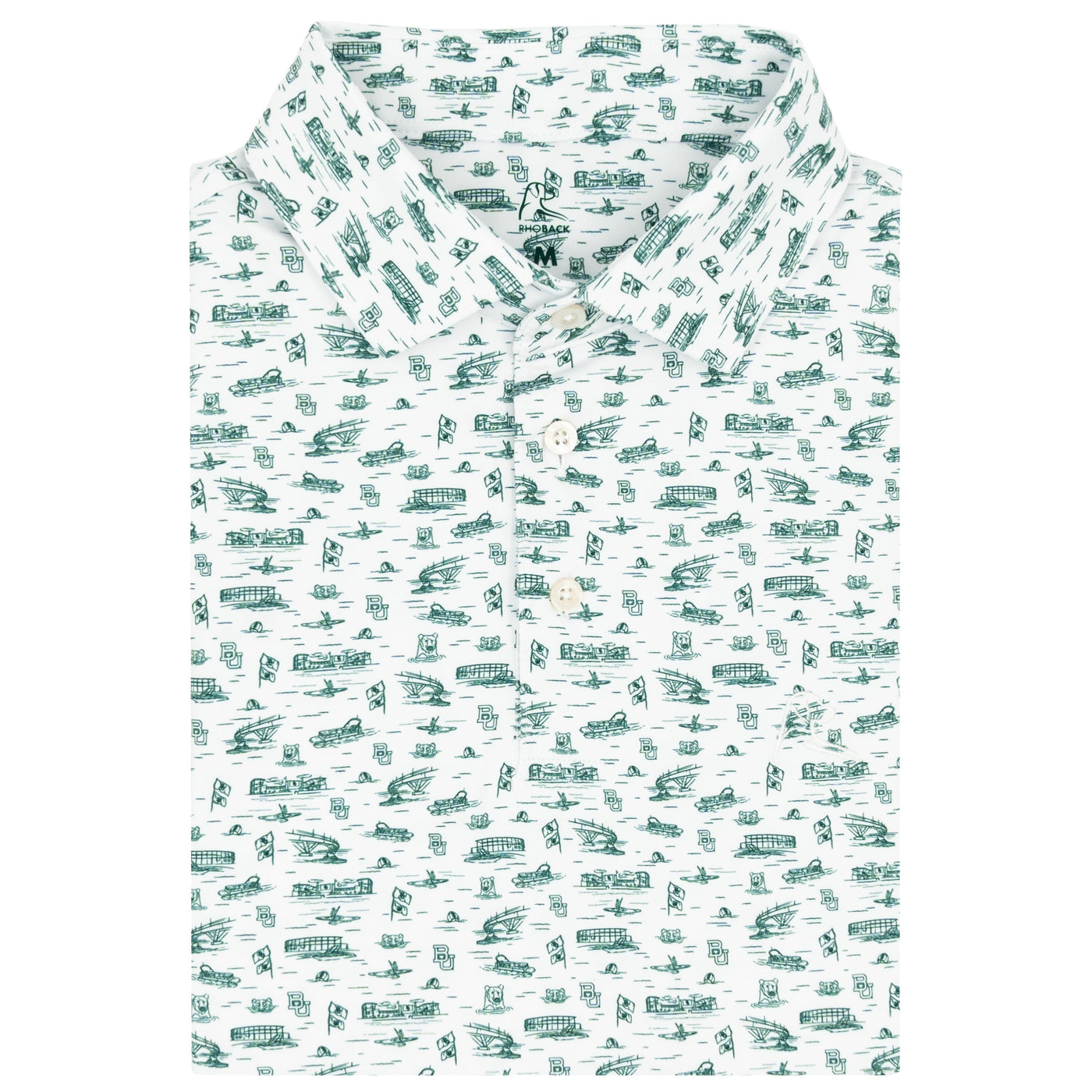 The Baylor Sailgate | Collegiate Polo | The Baylor Sailgate - White/Evergreen