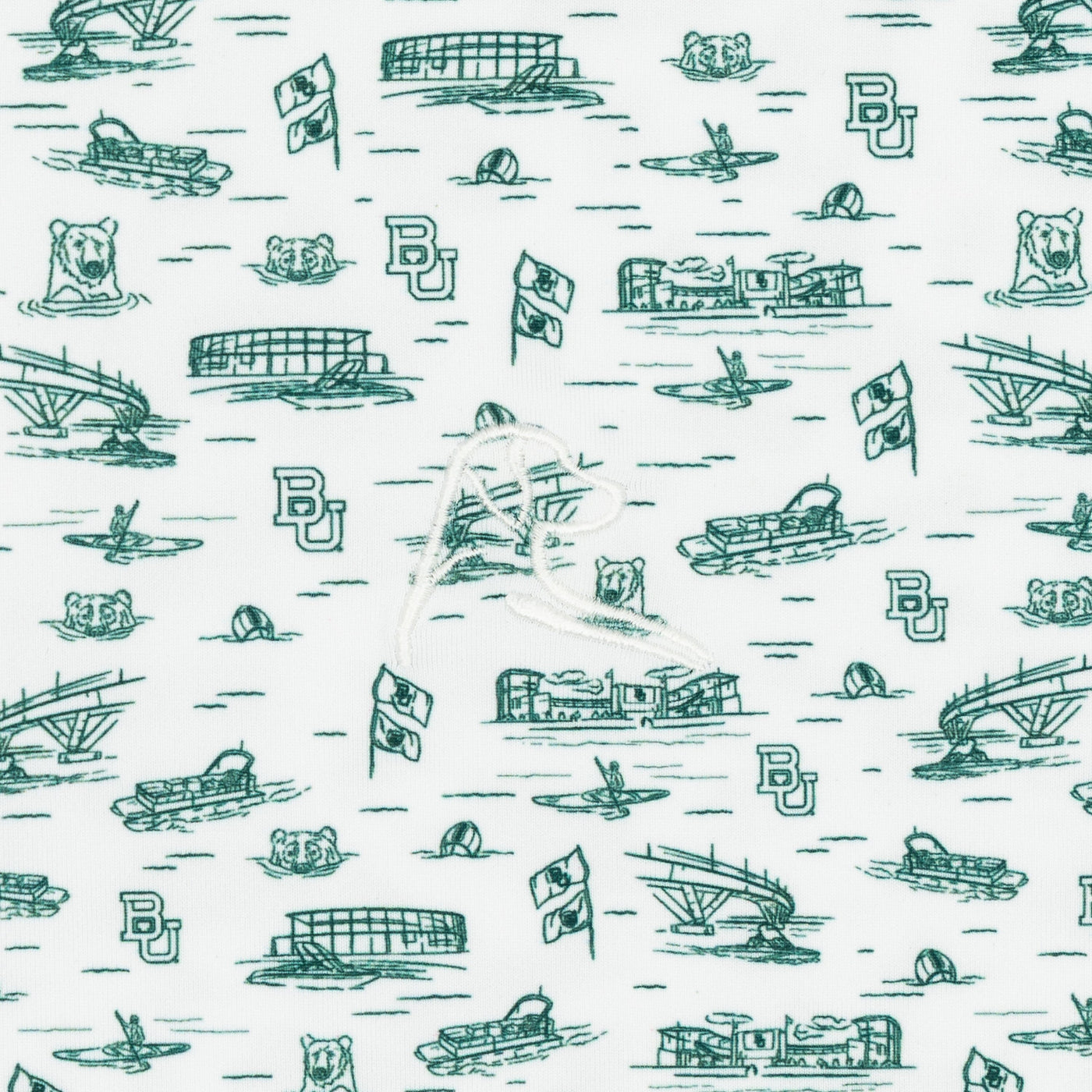 The Baylor Sailgate | Collegiate Polo | The Baylor Sailgate - White/Evergreen