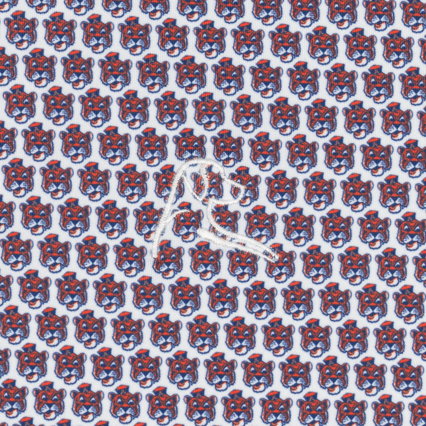 The Auburn Beanie Tiger | Collegiate Polo | The Auburn Beanie Tiger - White/Blaze Orange