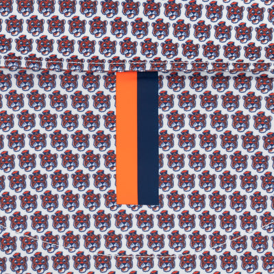 The Auburn Beanie Tiger | Collegiate Polo | The Auburn Beanie Tiger - White/Blaze Orange