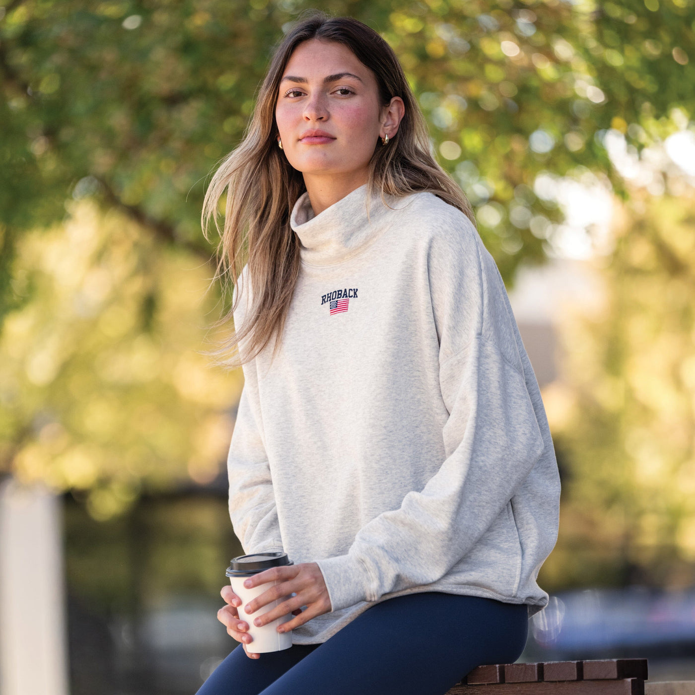 Bedford Oversized Mockneck | Heather - Ivory - USA