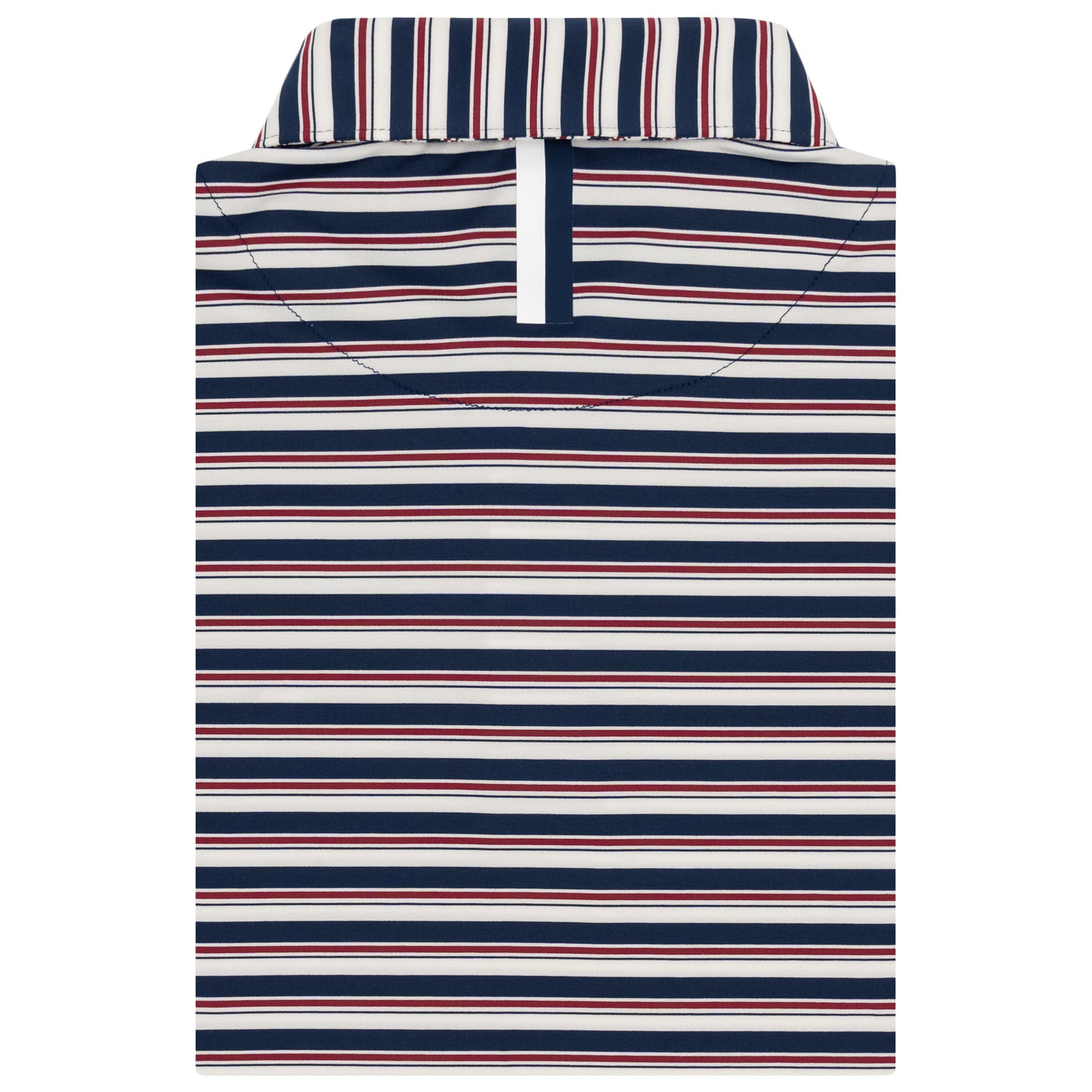 The Belmont Stripe | Performance Polo | The Belmont Stripe - Ivory/Fleet Navy/Barn Red
