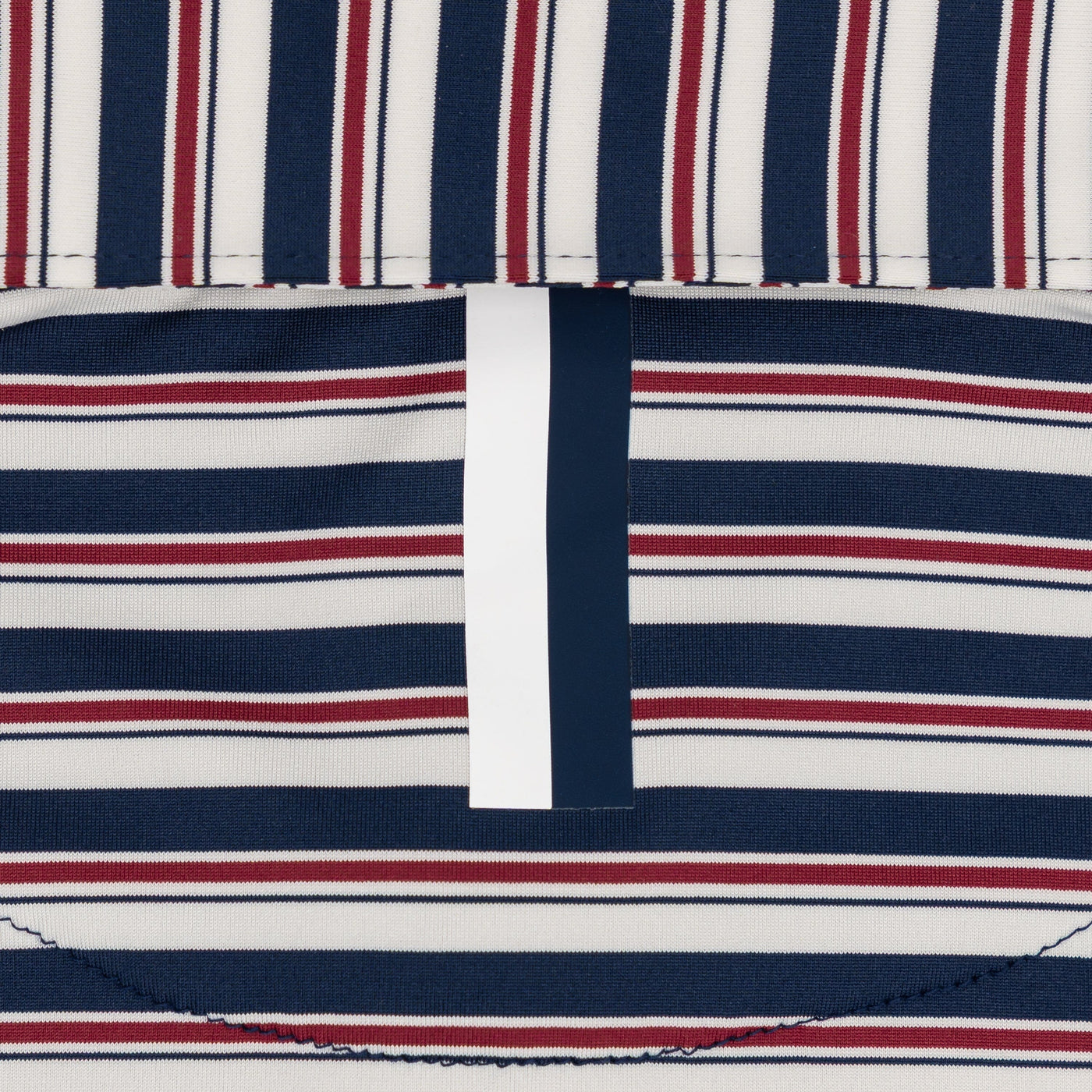 The Belmont Stripe | Performance Polo | The Belmont Stripe - Ivory/Fleet Navy/Barn Red