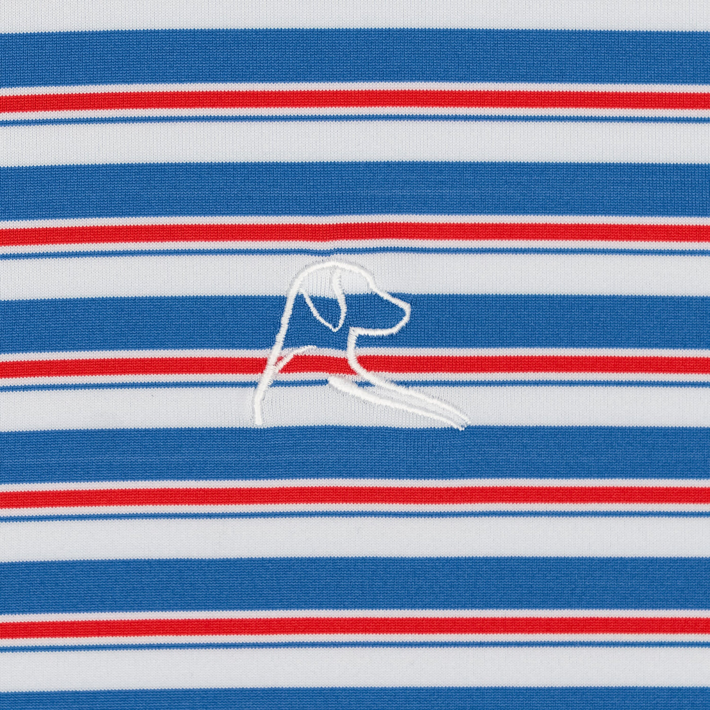 The Belmont Stripe | Performance Polo | The Belmont Stripe - White/Short Stop Blue/Classic Red - USA